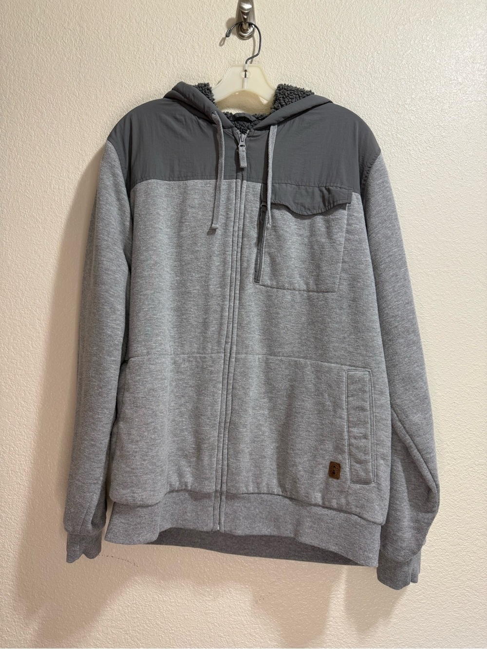 Coleman Men's Two-Tone Gray Hooded Zip Jacket -Size Large